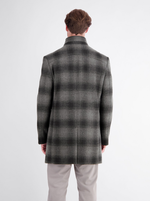 Lerros Wool Blend Check Coat with Removable Vest Insert 2697278 289 - Dark Graphite