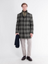 Lerros Wool Blend Check Coat with Removable Vest Insert 2697278 289 - Dark Graphite