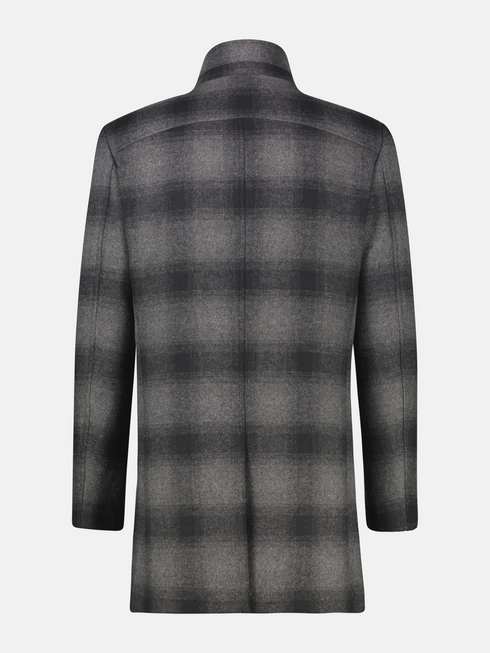 Lerros Wool Blend Check Coat with Removable Vest Insert 2697278 289 - Dark Graphite