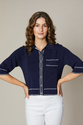 Jessica Graaf Knitted Collar Top 29224-003