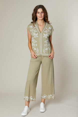 Jessica Graaf Cropped Linen Look Trousers 29914