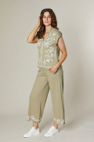Jessica Graaf Cropped Linen Look Trousers 29914