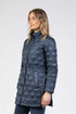Jessica Graaf Long Diamond Quilt Padded Jacket with High Collar – 30040