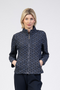 Jessica Graaff Jacquard Full-Zip Top Slim Fit Navy 30075-003