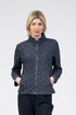 Jessica Graaff Jacquard Full-Zip Top Slim Fit Navy 30075-003