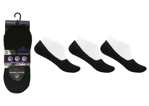 ProHike Ladies Invisible Black Trainer Socks 3 Pack 3011