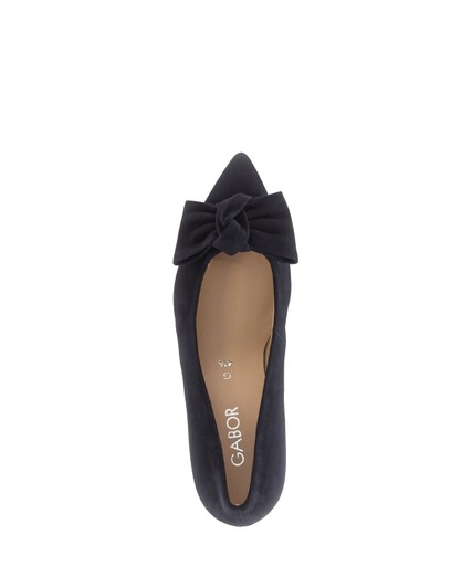 Gabor Womens Suede Bow Detail Pointed Court Shoe 3014.02.004 - Dark Blue