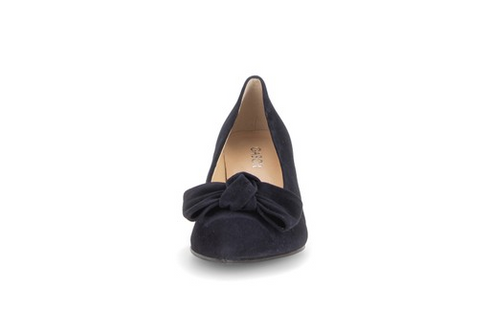 Gabor Womens Suede Bow Detail Pointed Court Shoe 3014.02.004 - Dark Blue