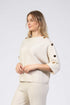 Jessica Graaf Knit with Boat Neck, Batwing Sleeve and Gold Buttons in Cream - 30271-054