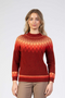 Jessica Graaf Ombre Fair Isle Sweater Relaxed Fit in Crimson 30332-041