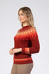 Jessica Graaf Ombre Fair Isle Sweater Relaxed Fit in Crimson 30332-041