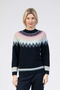 Jessica Graaf Ombre Fair Isle Sweater Relaxed Fit Navy 30334-003
