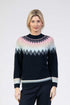 Jessica Graaf Ombre Fair Isle Sweater Relaxed Fit Navy 30334-003