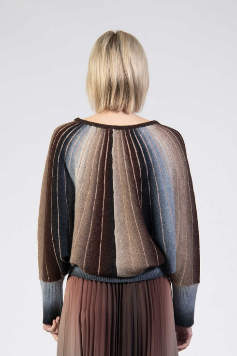 Jessica Graaf Batwing Sweater Space Dye Ombré Lurex Stripe 30368-090