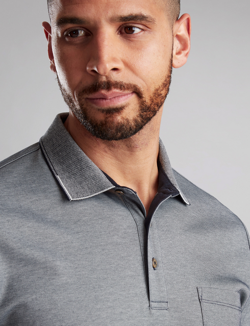Vedoneire Navy Men's Cotton-Blend Polo Shirt — Regular Fit | 3137