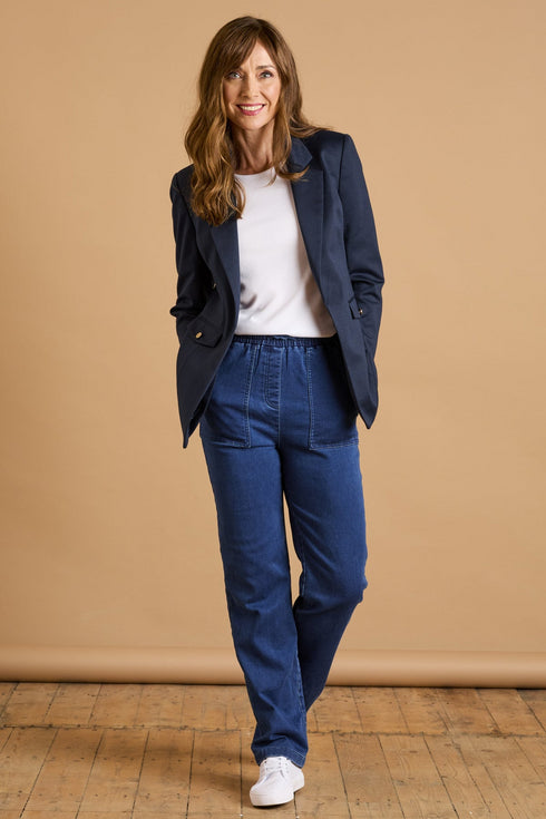 Emreco Soft Stretch Denim Trousers 076101EW Ladies Casual Pull-On Jeans