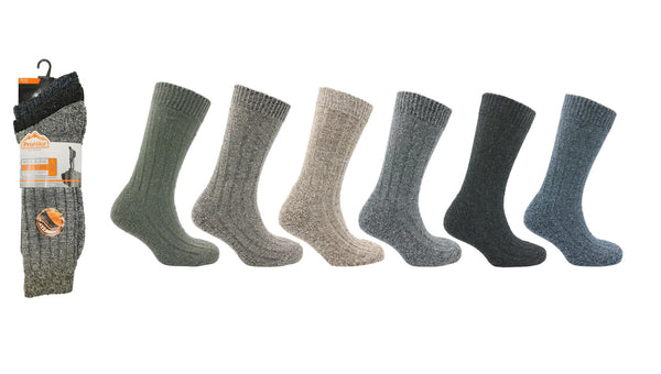 ProHike Men’s Wool Blend Cushion Sole Boot Socks 3 Pack | Walking & Hiking (3076)