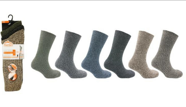 ProHike 3-Pack Easy Grip Cushion Sole Wool Socks UG3077 - Assorted Colours