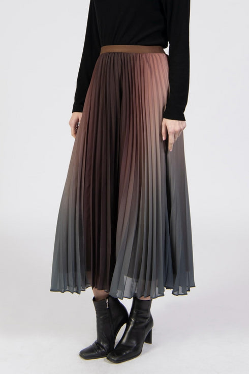 Jessica Graaf Pleated Midi Skirt Soft Ombré Print 30962-090