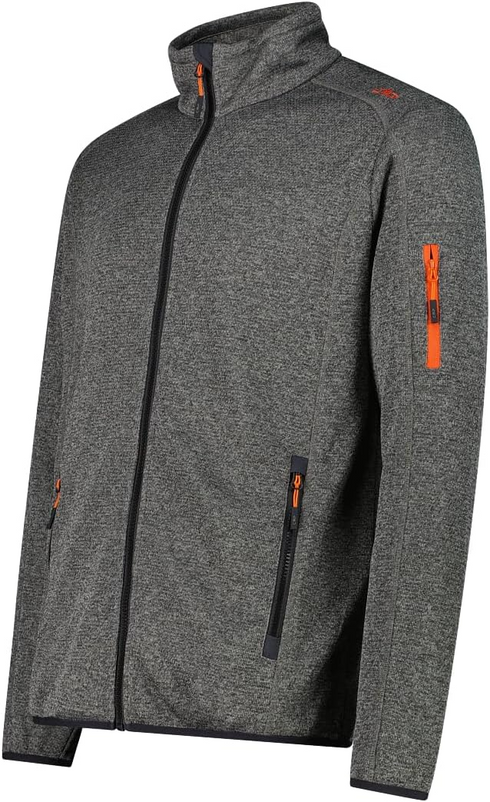 CMP Mens Anthracite Orange Knit Tech Hooded Sweatshirt 30H5887