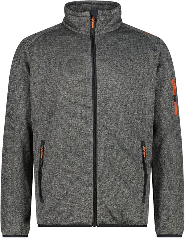 CMP Mens Anthracite Orange Knit Tech Hooded Sweatshirt 30H5887