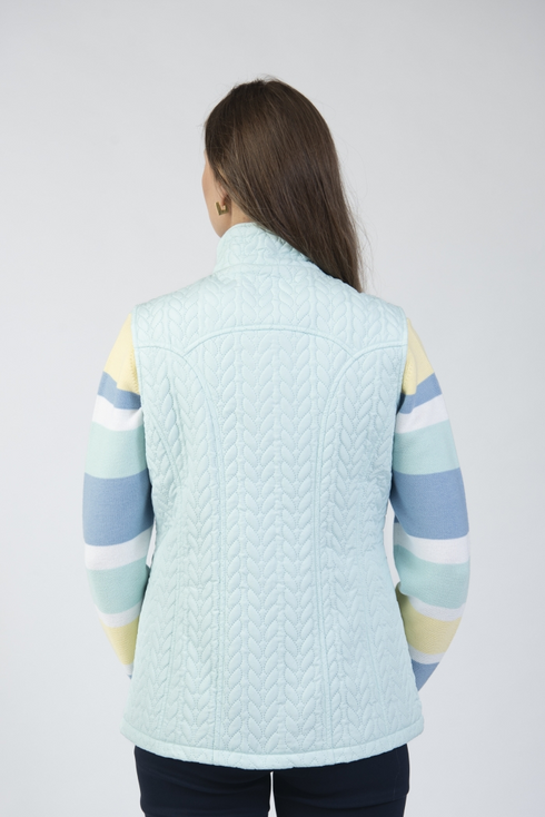 Jessica Graaf Light Mint Green Sleeveless Embossed Gilet 31048-031