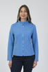 Jessica Graaf Textured Shell Pattern Full Zip Jacket Blue 31057-020