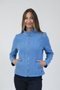 Jessica Graaf Textured Shell Pattern Full Zip Jacket Blue 31057-020