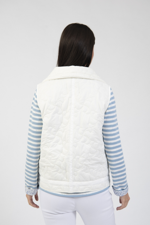 Jessica Graaf Lightly Padded Embossed Gilet Cream 31061-054