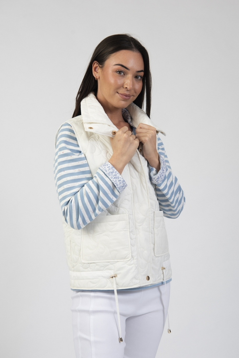 Jessica Graaf Lightly Padded Embossed Gilet Cream 31061-054
