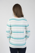 Jessica Graaf Textured Stripe Round Neck Sweater Mint & White 31190-031