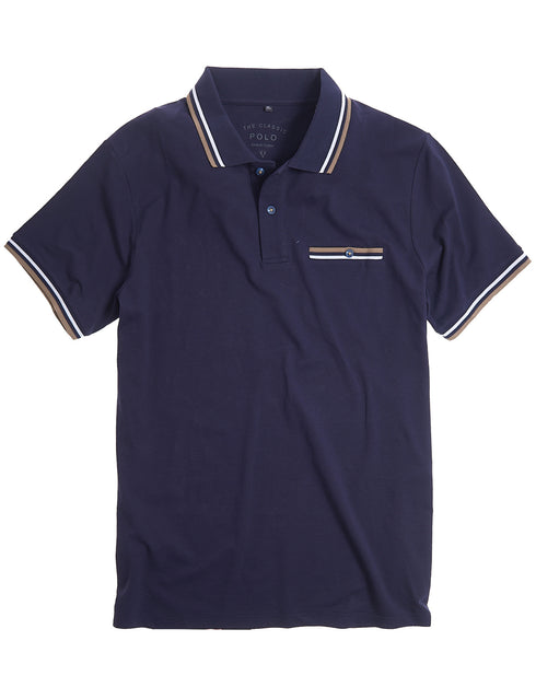Vedoneire Men's Colour Tip Pique Polo 3132