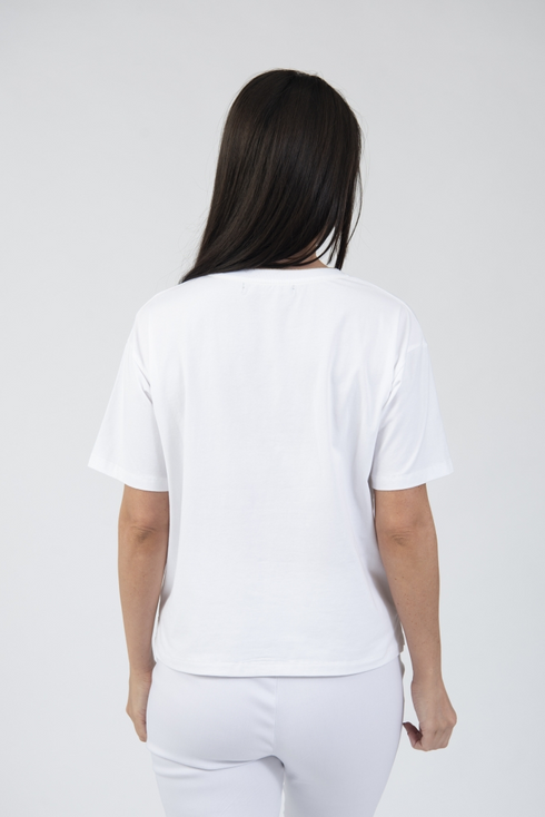 Jessica Graaf Amalfi Coast Printed T-Shirt White 31335-001