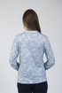 Jessica Graaf Abstract Leaf Print Notch Neck Blouse Light Blue 31343-021