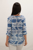Jessica Graaf Printed Button Notch Neck Blouse Blue and White 31352-020