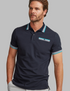 Vedoneire Men's Regular Fit Pique Polo with Stripe Rib Navy 3135