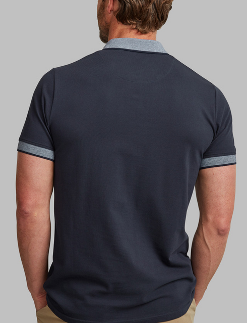 Vedoneire Men's Pique Polo with Contrast Jacquard Rib 3136