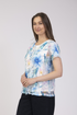 Jessica Graaf Printed Round Neck Top with Lace Detail White Multi 31372-021