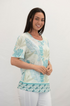 Jessica Graaf Printed Round Neck T-Shirt Pastel Green Short Sleeve 31390-031