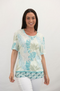 Jessica Graaf Printed Round Neck T-Shirt Pastel Green Short Sleeve 31390-031