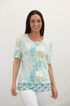 Jessica Graaf Printed Round Neck T-Shirt Pastel Green Short Sleeve 31390-031
