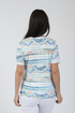 Jessica Graaf Printed Round Neck T-Shirt Mint & Blue Multi 31397-031