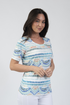 Jessica Graaf Printed Round Neck T-Shirt Mint & Blue Multi 31397-031