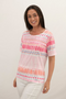Jessica Graaf Printed Round Neck T-Shirt Pink Multi 31407-010