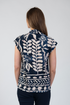 Jessica Graaf Printed Short Sleeve Top Navy & Beige 31514-003