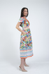 Jessica Graaf Summer Printed V-Neck Dress Orange & Blue Multi 31621-043