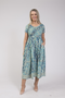 Jessica Graaf Womens Printed Round Neck Summer Dress with Sleeves & Pockets 31639-022
