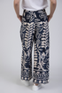 Jessica Graaf Womens Navy Printed Wide Leg Trousers with Side Pockets 31965-003