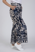 Jessica Graaf Womens Navy Printed Wide Leg Trousers with Side Pockets 31965-003