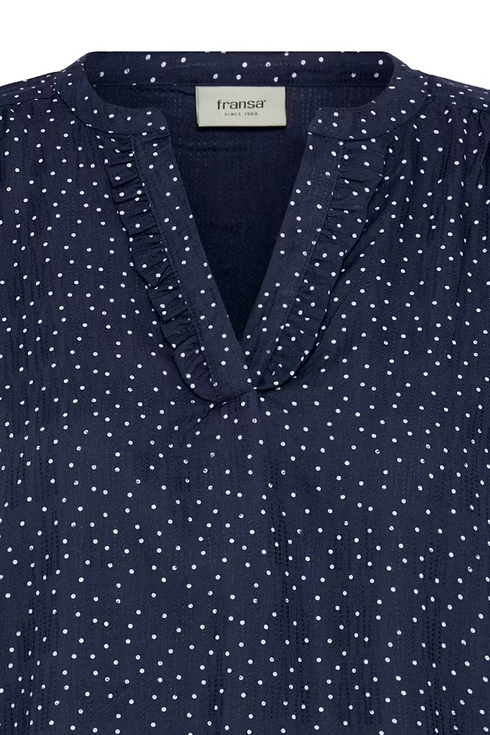 Fransa FRLAYA Blouse Navy Blazer Blue Dotted Print 20617499